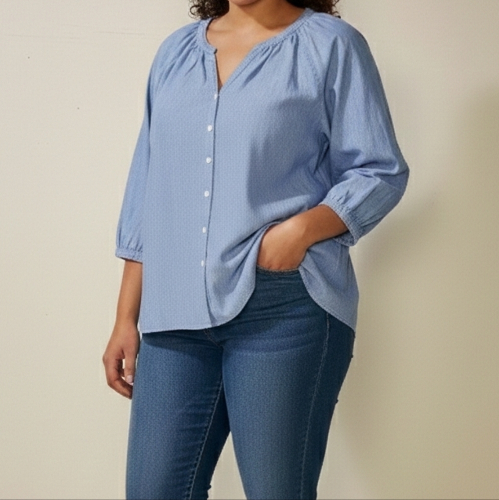 Levi's denim blouse for women, 100% cotton, 3/4 sleeve, size XL